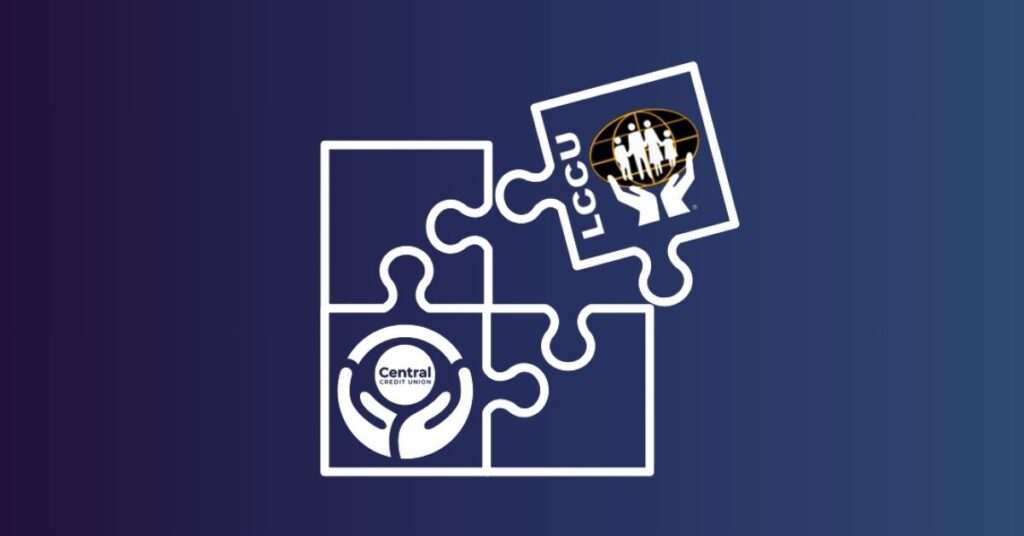 Jigsaw puzzle featuring Central Credit Union and Liverpool Community Credit Union logos to highlight the merger of the two credit unions